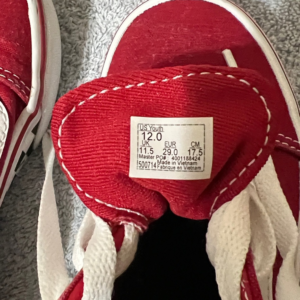 Vans Kids Red and White Sneakers - Picture 4 of 4